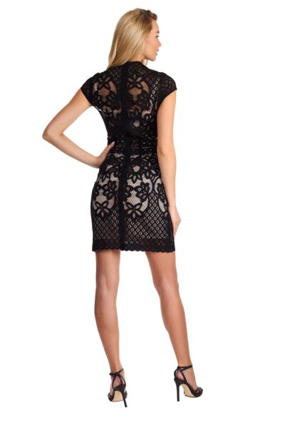 Sukienka koronkowa ołówkowa Frances czarna z halką