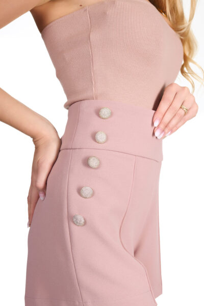 Szorty spodenki krótkie damskie letnie pudrowy róż