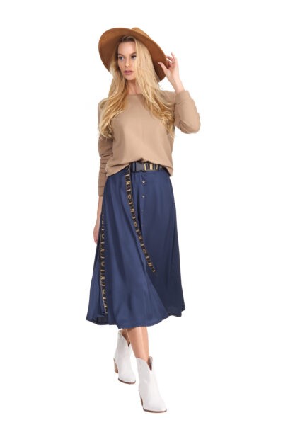 Spódnica z koła 100% wiskoza w kolorze navy