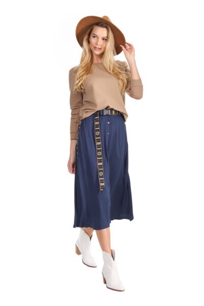 Spódnica z koła 100% wiskoza w kolorze navy