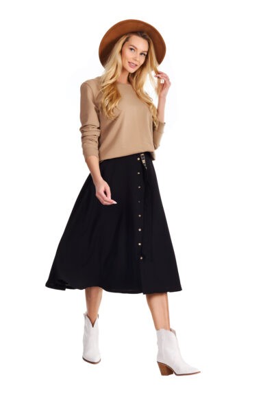 Spódnica z koła 100% wiskoza w kolorze czarnym black