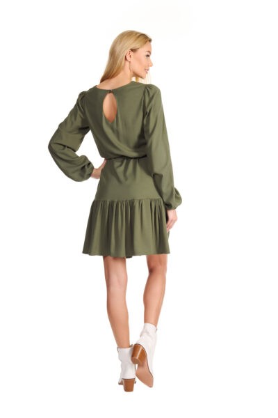 Sukienka z długim rękawem Charon khaki wiskoza