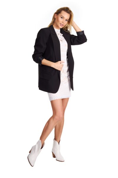 Sukienka koronkowa ołówkowa Frances ekri z halką