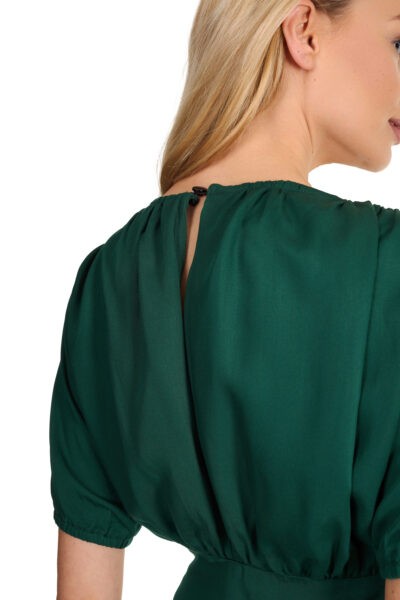 Sukienka długa 7/8 butelkowa zieleń SofiaLu z wiskozy