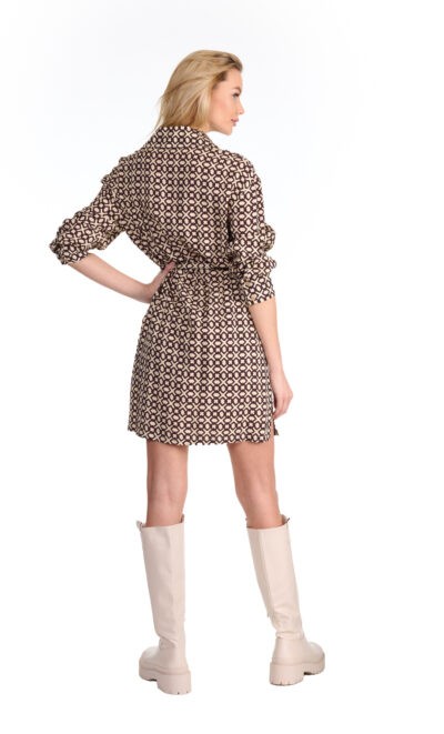 Koszulo sukienka Lumina w print z długim rękawem